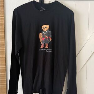 Ralph Lauren Black Shirt with Bear Graphic